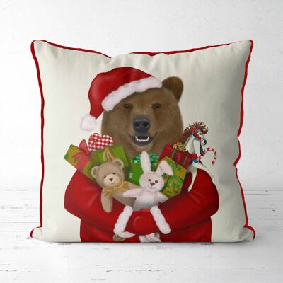 Santa Bear, Christmas Pillow, Cushion cover, 45x45cm