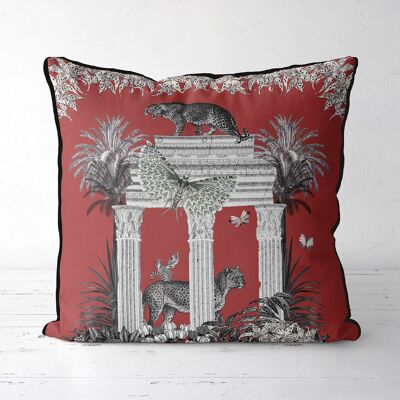 Livoris Feritas Red Leopard Pillow, Cushion cover, 45x45cm