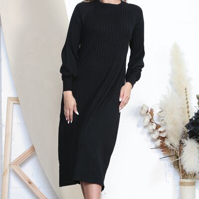 Black cable knit jumper dress