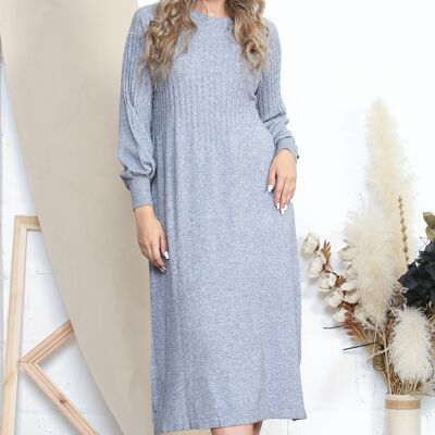 Grey cable knit jumper dress