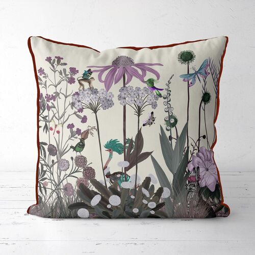 Wildflower Blush, Ostrich, Botanical Print Pillow, Cushion cover, 45x45cm