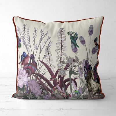 Wildflower Blush Pillow, Swan, Botanical Print Pillow, Cushion cover, 45x45cm