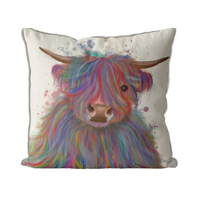 Highland Cow 10 in Multicolors, Pillow, Cushion cover, 45x45cm