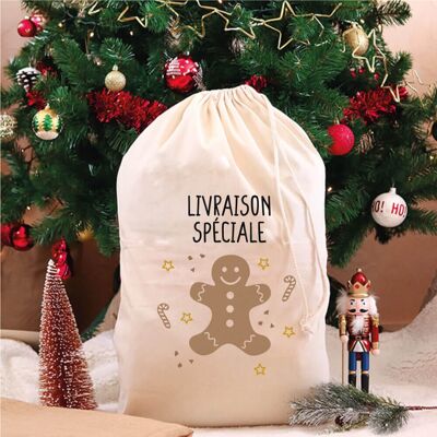 Lebkuchenmann-Weihnachtshaube aus Baumwolle