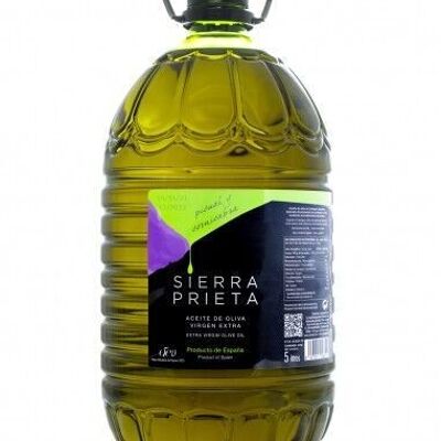 SIERRA PRIETA, Spanish Extra Virgin Olive Oil, Picual & Cornicabra, First Cold Pressed, 5 litre PET bottle, International Award-Winning, High in Antioxidants, Very Low Acidity