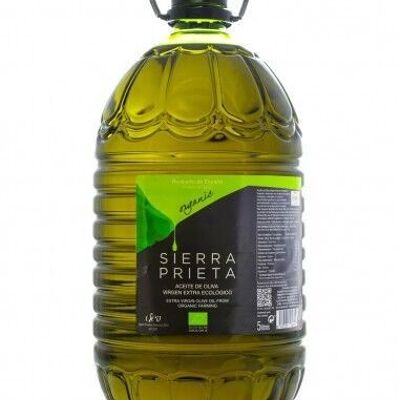 SIERRA PRIETA, Spanish Organic Extra Virgin Olive Oil, Picual & Cornicabra, First Cold Pressed, 5 litre PET bottle, International Award-Winning, High in Antioxidants, Very Low Acidity