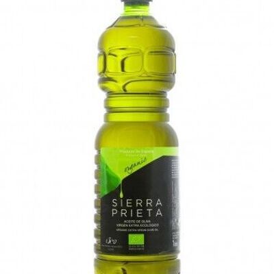 SIERRA PRIETA, Spanish Organic Extra Virgin Olive Oil, Picual & Cornicabra, First Cold Pressed, 1 litre PET bottle, International Award-Winning, High in Antioxidants, Very Low Acidity