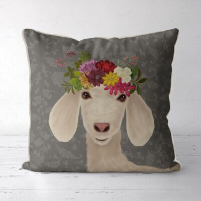 Cute Goat Farmhouse, Grey, Pillow, Cushion cover, 45x45cm, Bohemia Collection