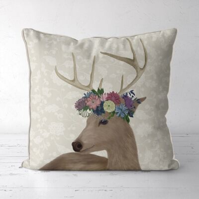 Deer Farmhouse, Cream, Pillow, Cushion cover, 45x45cm, Bohemia Collection