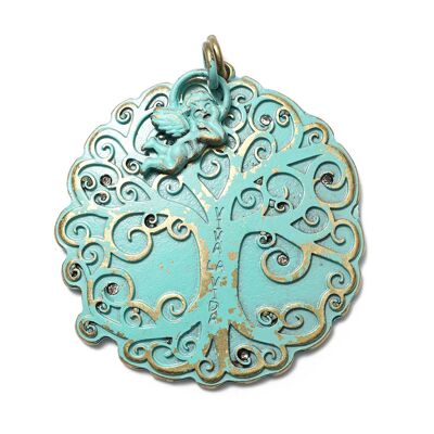 Tree of Life L & Angel S, Amulet Twin Turquoise