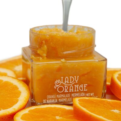 Marmelade d'orange artisanale biologique 85% fruits 305g. Teneur réduite en sucre.