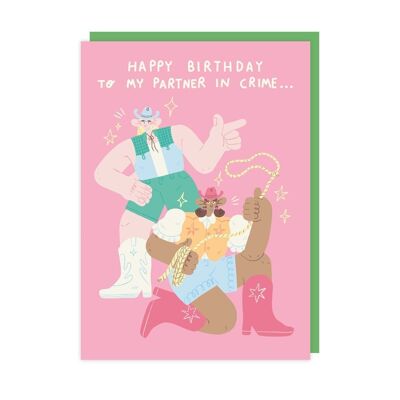 Partner in Crime Birthday Card confezione da 6