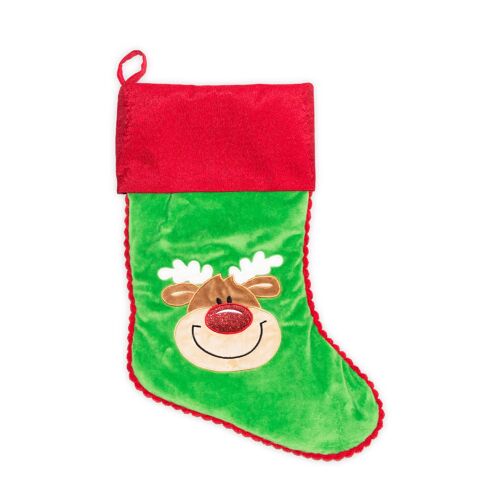 Green Reindeer Stocking