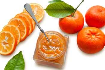 Confiture artisanale bio d'orange amère 60% fruits 305g. Teneur réduite en sucre. 6