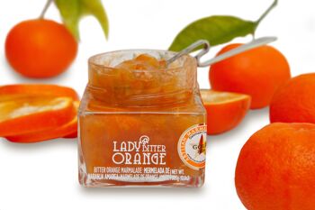 Confiture artisanale bio d'orange amère 60% fruits 305g. Teneur réduite en sucre. 1