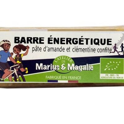 BARRETTA ENERGETICA DI MANDORLE E CLEMENTINE CANDITE