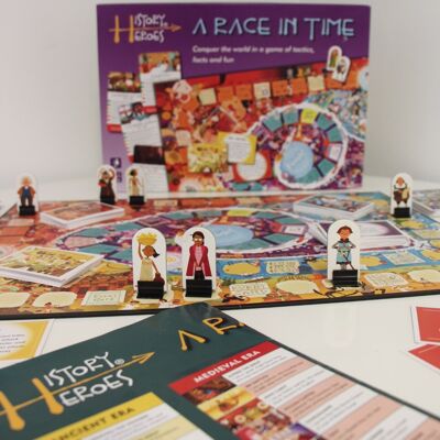History Heroes' A RACE IN TIME family board game - blast through history to win the game!