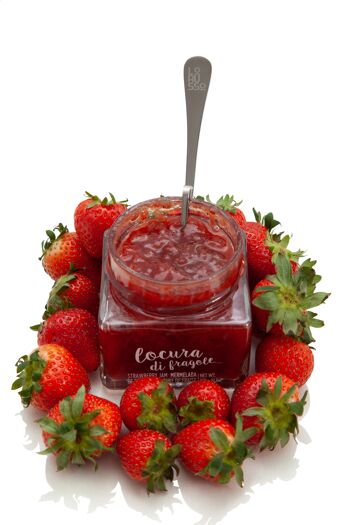 Confiture artisanale de fraises bio 85% fruits 305g. Teneur réduite en sucre. 5
