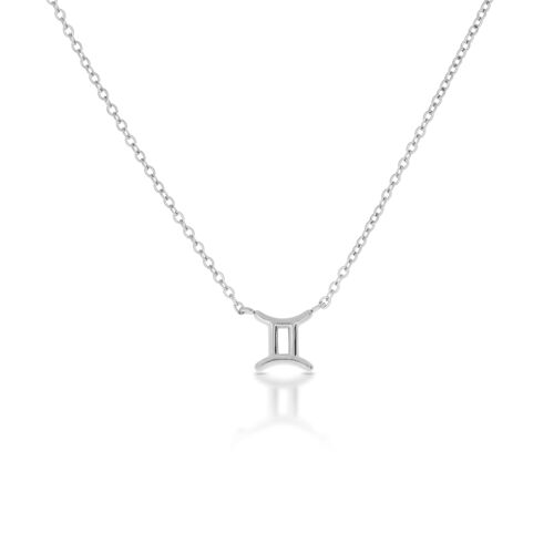 Gemini Zodiac Silver Necklace