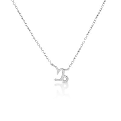 Capricorn Zodiac Silver Necklace