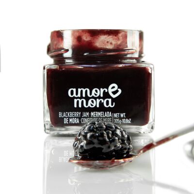 Handmade organic blackberry jam 85% fruit 305g, Reduced sugar content.