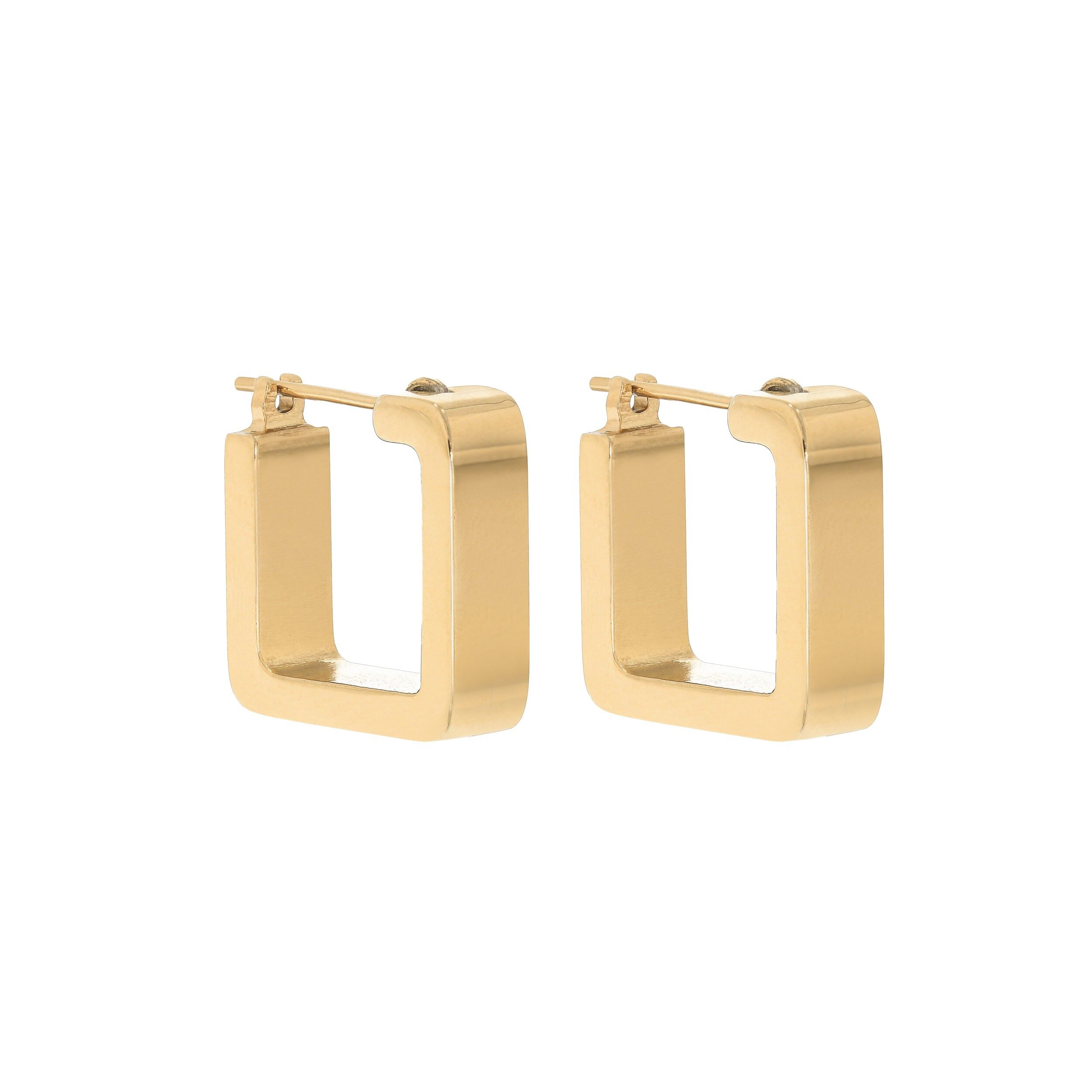 Gucci Lettering Brass Hoop Earrings