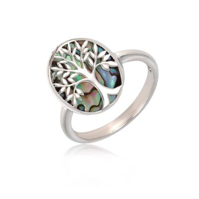 Anello Albero della Vita Madreperla Abalone Argento 925 - K50601