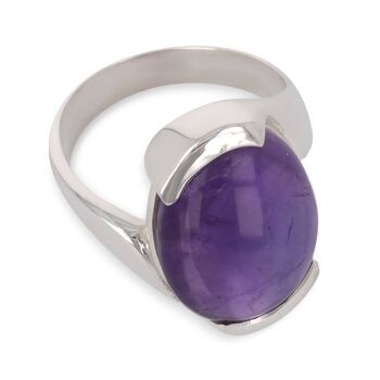 Bague argent cabochon Améthyste K2771 3