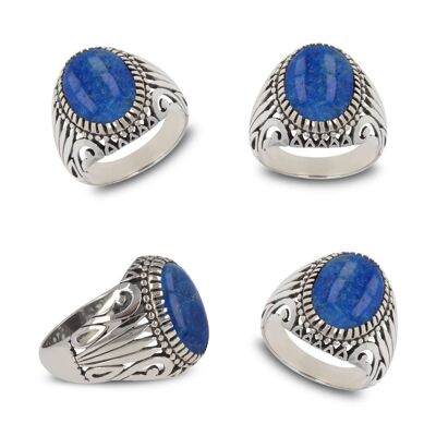Men's designer ring Lapis Lazuli silver Man-506-Lapis