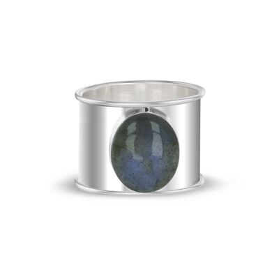 Labradorite ring on silver 925 60639-S-Labra