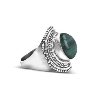 Malachite ring on silver 925 60640-S-Mal
