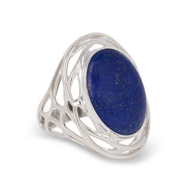 925 Sterling Silver Lapis Lazuli Nest Ring K50620