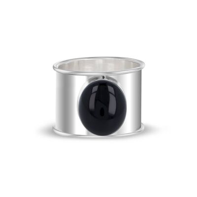 Obsidian ring on silver 925 60639-S-Ob