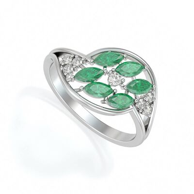 Emerald White Gold Ring 1.88grs