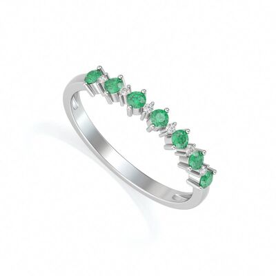Ring White Gold Emerald and diamonds 1.7grs