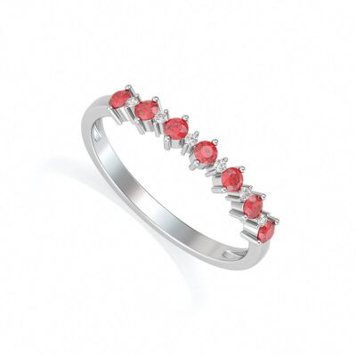 Ring White Gold Ruby and diamonds 1.7grs