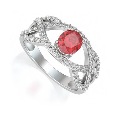 Ring White Gold Ruby and diamonds 3.13grs