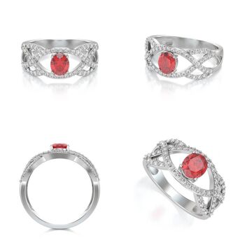 Bague Or Blanc Rubis et diamants 3.13grs 2