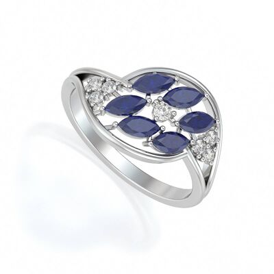 Ring White Gold Sapphire 1.88grs