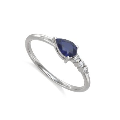 Ring White Gold Sapphire and diamonds 1.176grs