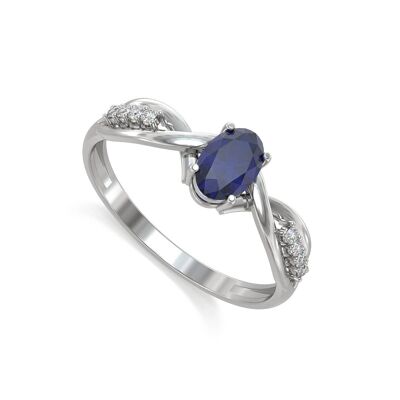 Ring White Gold Sapphire and diamonds 1.32grs