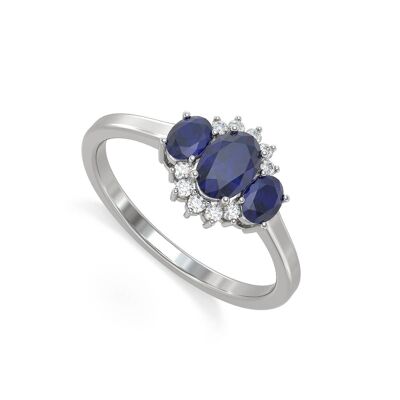 Ring White Gold Sapphire and diamonds 1.358grs