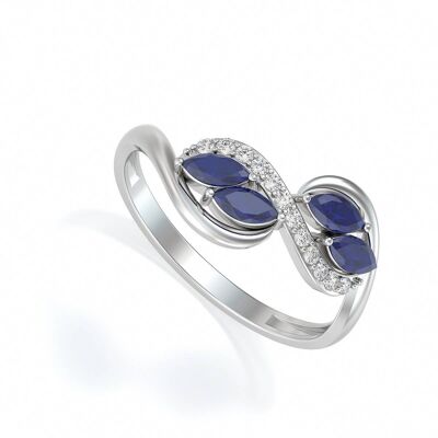 Ring White Gold Sapphire and diamonds 1.546grs