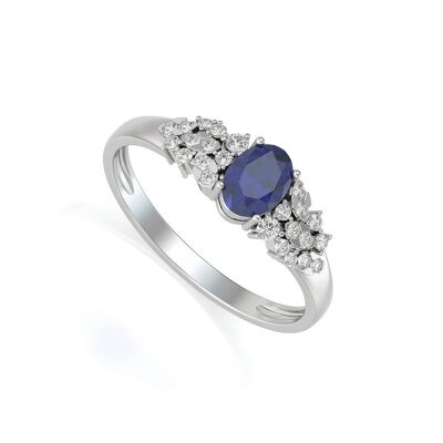 Ring White Gold Sapphire and diamonds 2.934grs