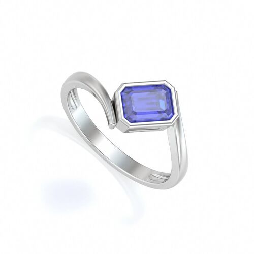 Bague Or Blanc Tanzanite 2.26grs