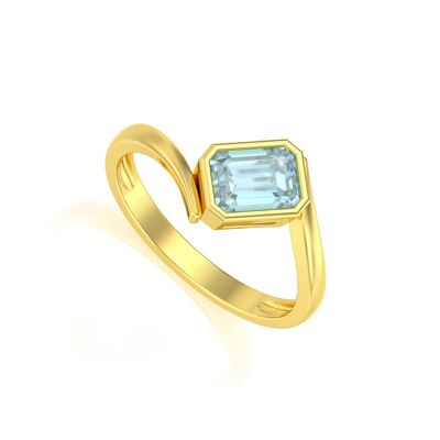 Yellow Gold Aquamarine Ring 2.26grs
