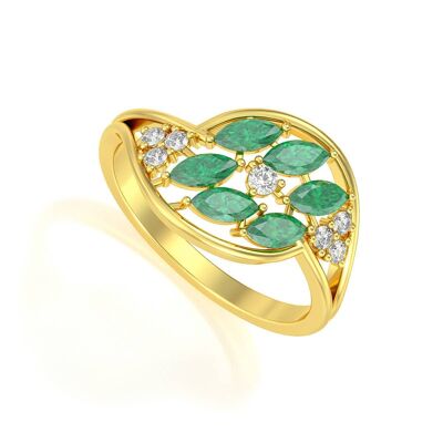Emerald Yellow Gold Ring 1.88grs