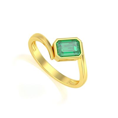Smaragd-Gelbgold-Ring 2,26 g
