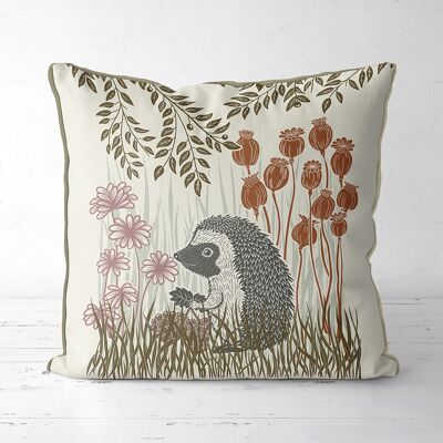 Country Lane Hedgehog, Earth Pillow, Cushion cover, 45x45cm