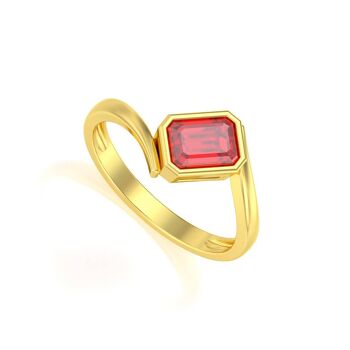 Bague Or Jaune Rubis 2.26grs 1